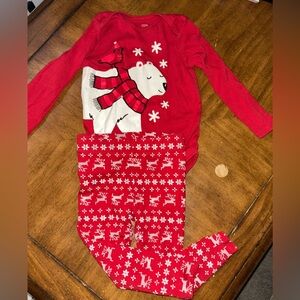NWOT: dip Festive Red Polar Bear Pajama Set